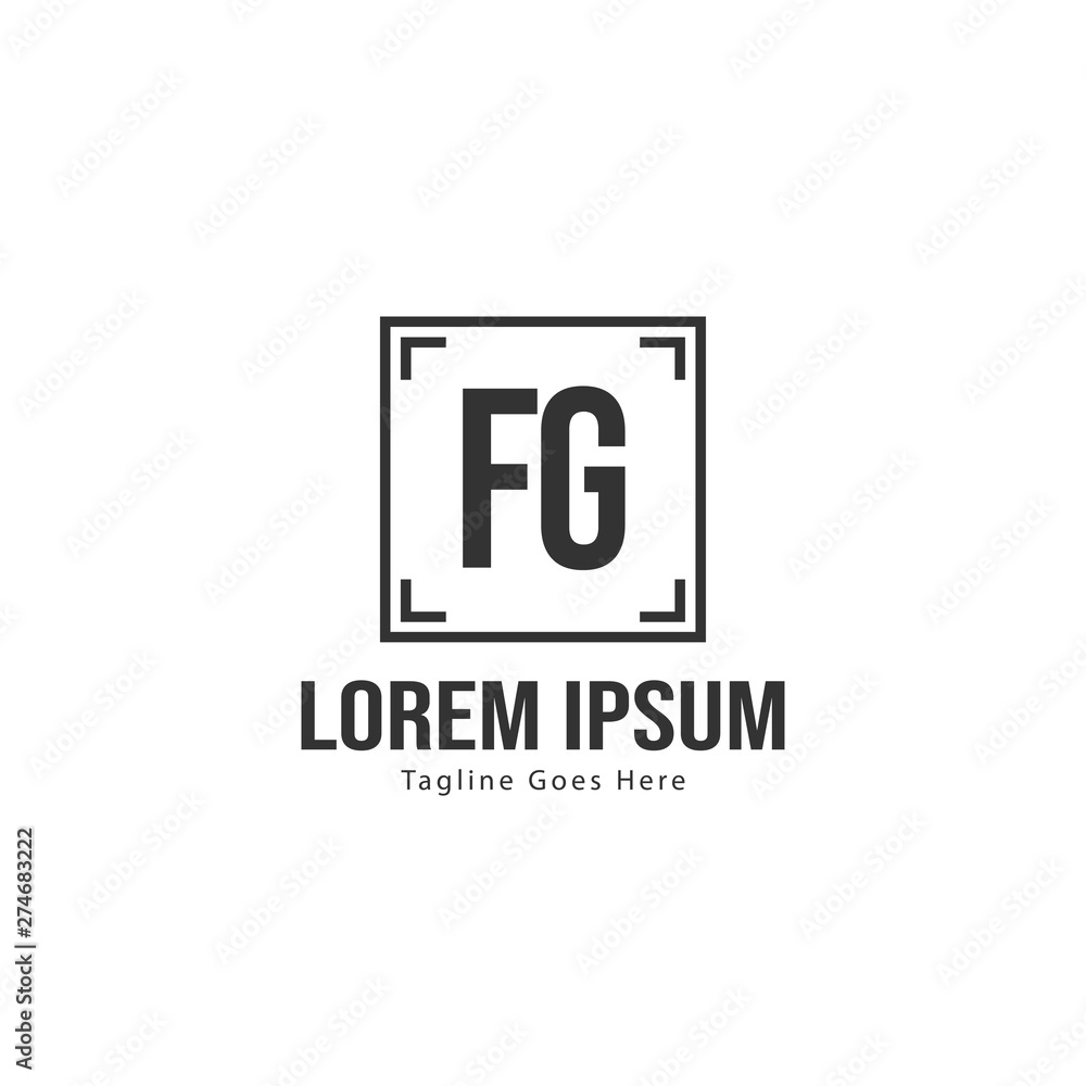 Initial FG logo template with modern frame. Minimalist FG letter logo vector illustration Initial FG logo template with modern frame. Minimalist FG letter logo vector illustration
