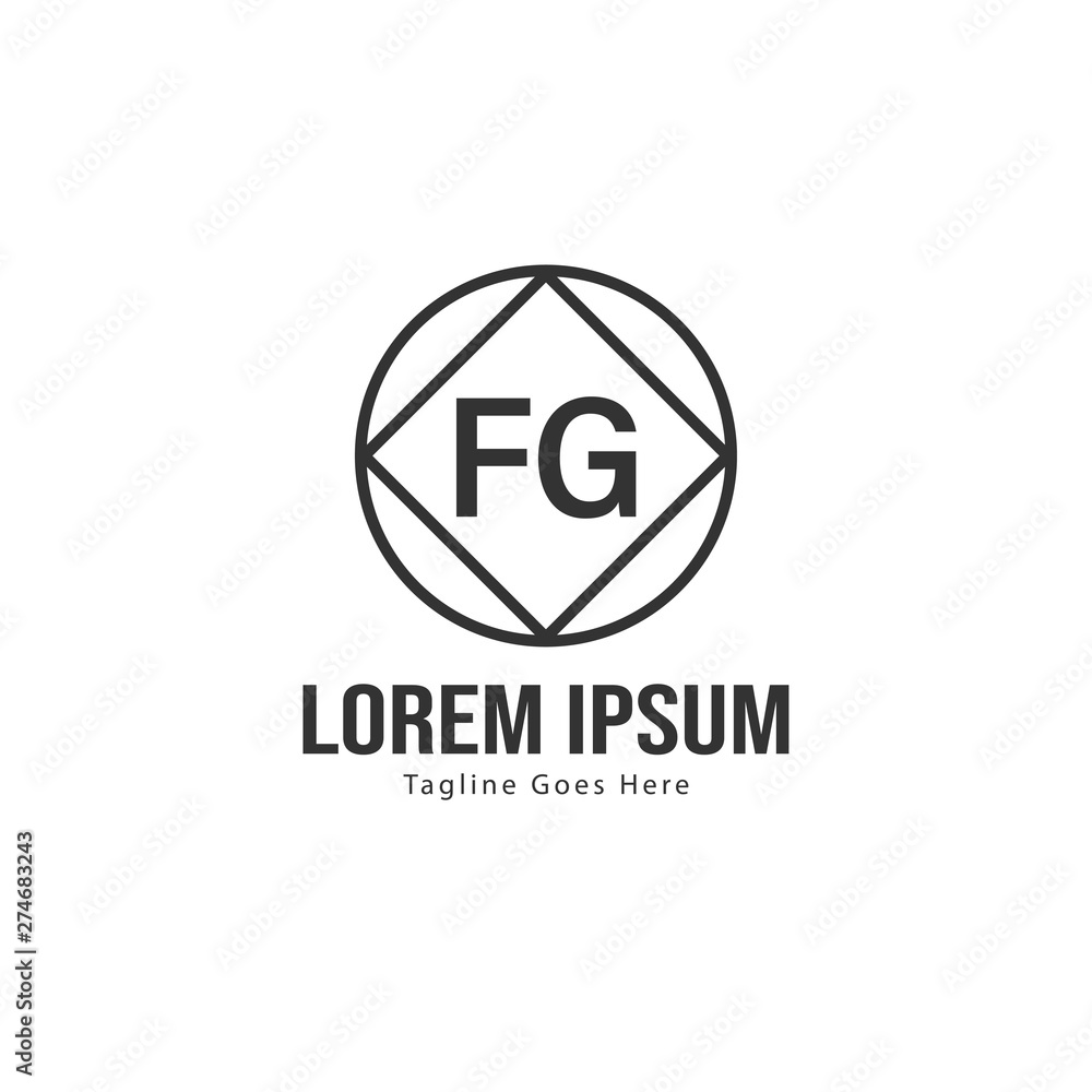 Initial FG logo template with modern frame. Minimalist FG letter logo vector illustration Initial FG logo template with modern frame. Minimalist FG letter logo vector illustration