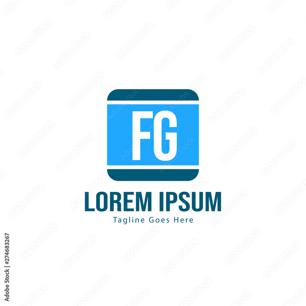Initial FG logo template with modern frame. Minimalist FG letter logo vector illustration Initial FG logo template with modern frame. Minimalist FG letter logo vector illustration