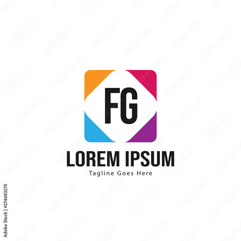 Initial FG logo template with modern frame. Minimalist FG letter logo vector illustration Initial FG logo template with modern frame. Minimalist FG letter logo vector illustration