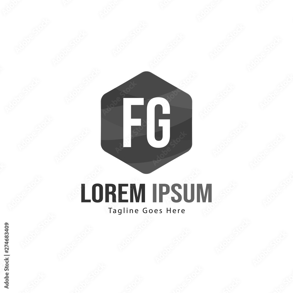 Initial FG logo template with modern frame. Minimalist FG letter logo vector illustration Initial FG logo template with modern frame. Minimalist FG letter logo vector illustration