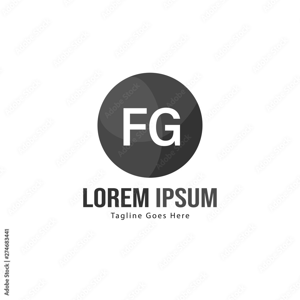 Initial FG logo template with modern frame. Minimalist FG letter logo vector illustration Initial FG logo template with modern frame. Minimalist FG letter logo vector illustration