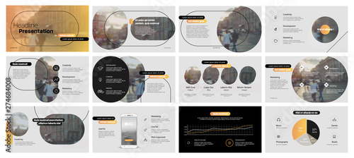 Presentation template, minimalist infographic elements on white background. Vector slide template for business project presentations and marketing.