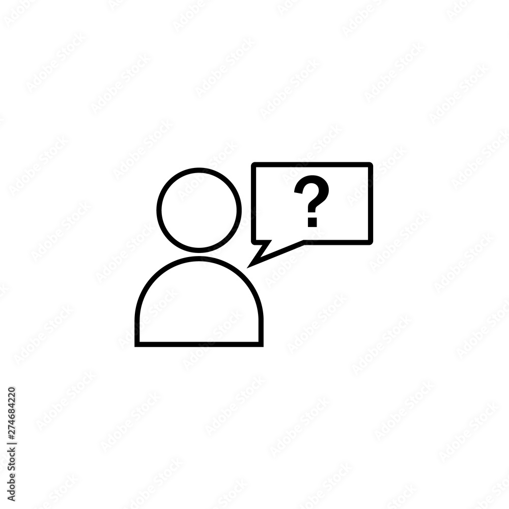 Vector Line drawing a person with a bubble and a question mark. Useful for support, customer service and internet queries. - Vector Vector Line drawing a person with a bubble and a question mark. Useful for support, customer service and internet queries. - Vector