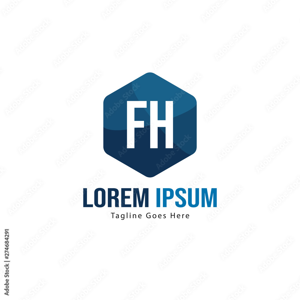 Obraz premium Initial FH logo template with modern frame. Minimalist FH letter logo vector illustration