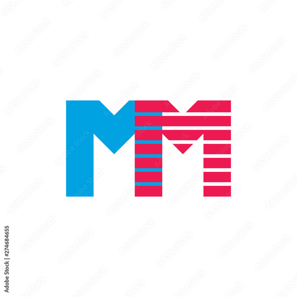letter mm stripes motion logo vector letter mm stripes motion logo vector