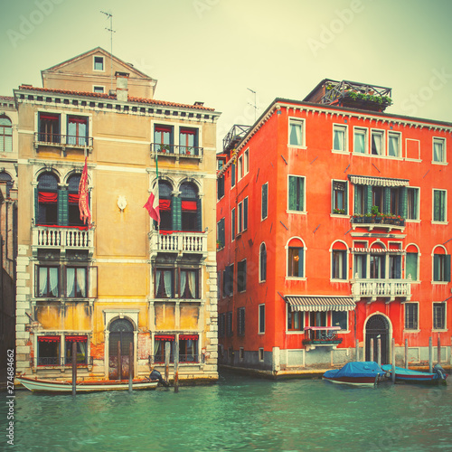 Old buildings by The Grand Canal in Venice