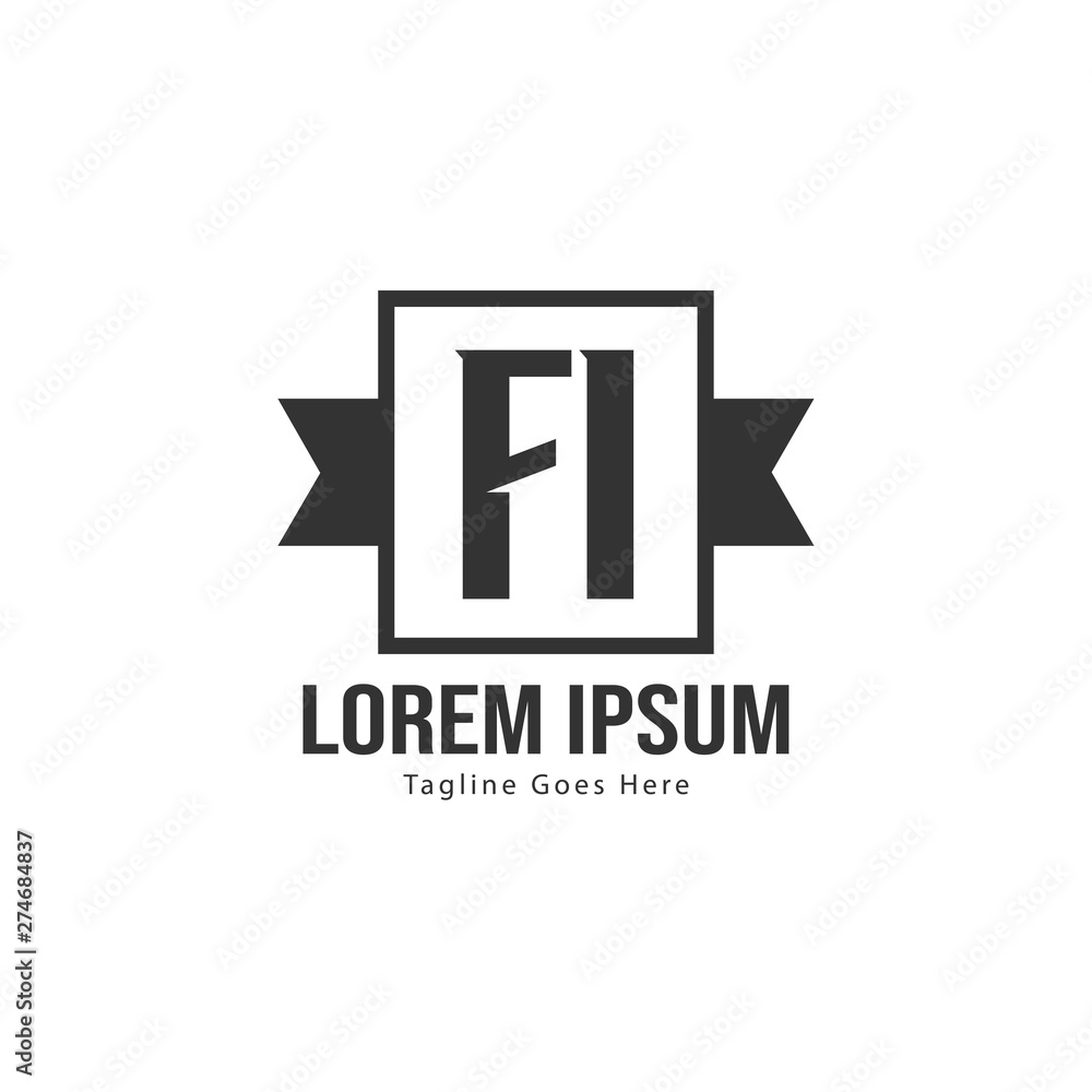 Initial FI logo template with modern frame. Minimalist FI letter logo vector illustration Initial FI logo template with modern frame. Minimalist FI letter logo vector illustration