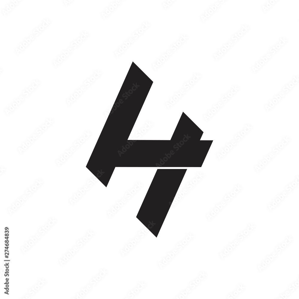 number 4 h simple geometric logo vector number 4 h simple geometric logo vector