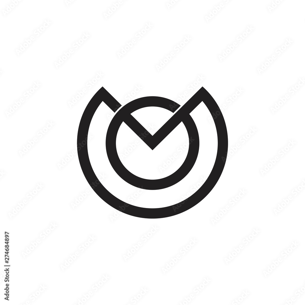 letter om circle linked geometric line logo vector letter om circle linked geometric line logo vector
