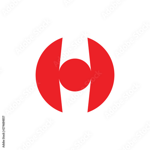letter h circle geometric simple logo