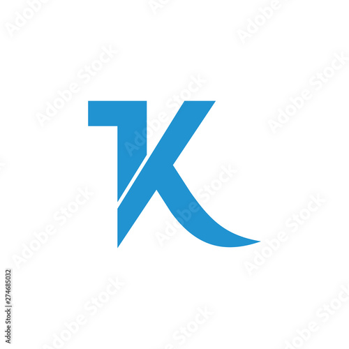 letter ik simple geometric logo vector