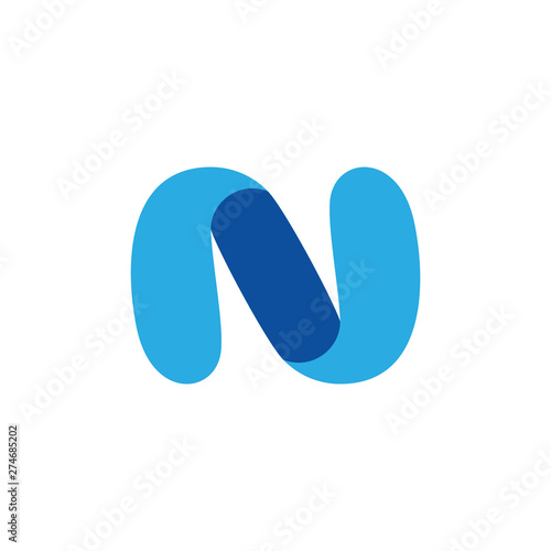 letter n curves 3d logo vector