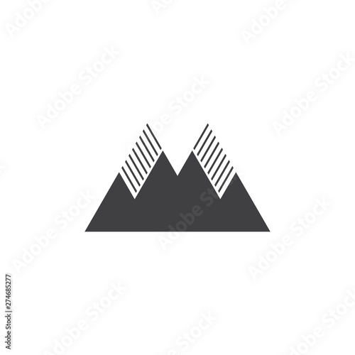 mountain rain symbol silhouette outdoor logo vector