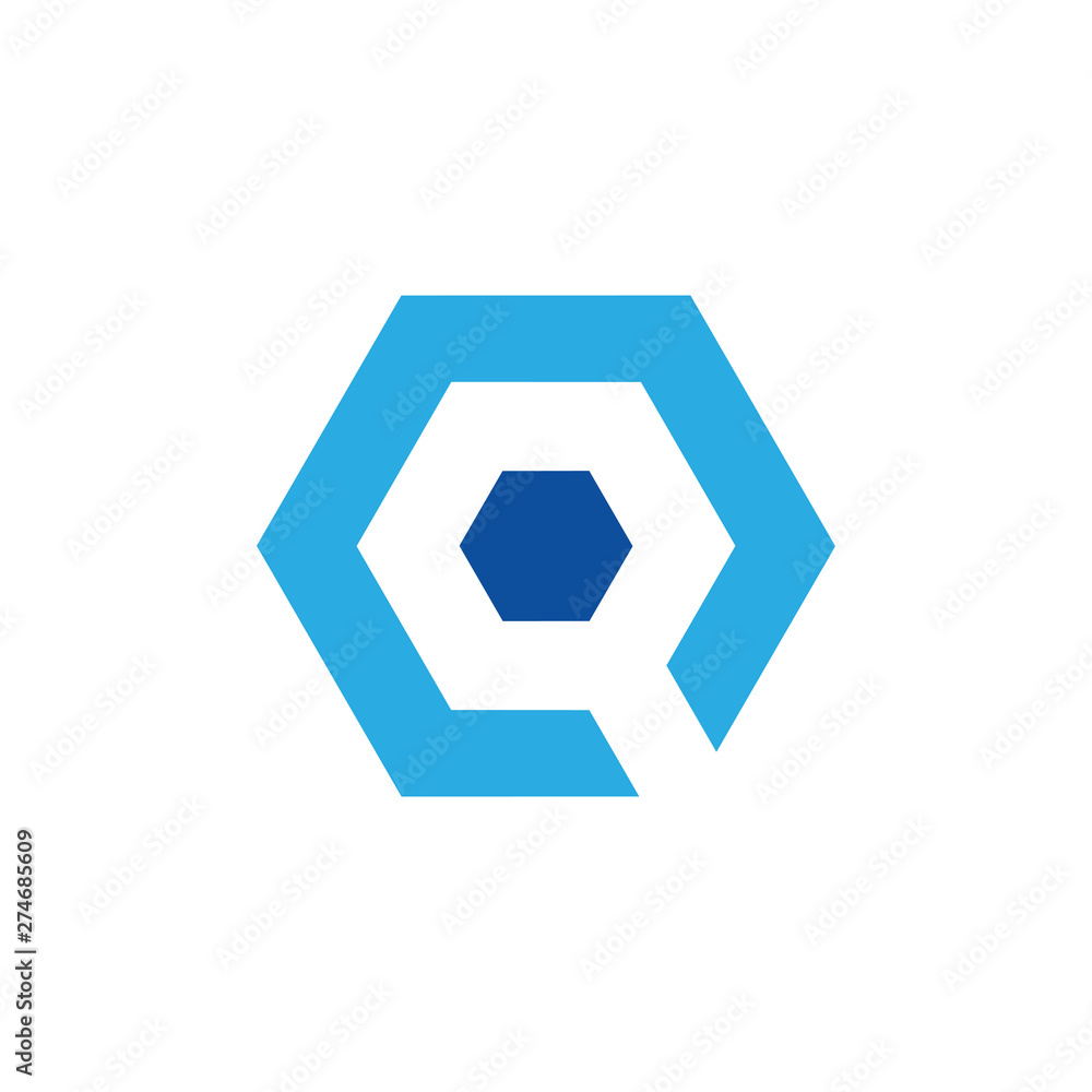 abstract letter q box hexagonal geometric logo vector abstract letter q box hexagonal geometric logo vector