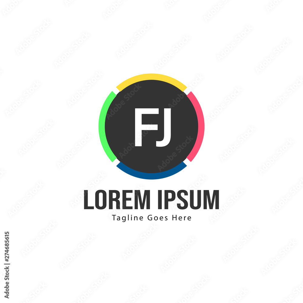 Initial FJ logo template with modern frame. Minimalist FJ letter logo vector illustration Initial FJ logo template with modern frame. Minimalist FJ letter logo vector illustration