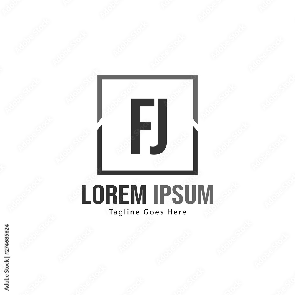 Fototapeta premium Initial FJ logo template with modern frame. Minimalist FJ letter logo vector illustration