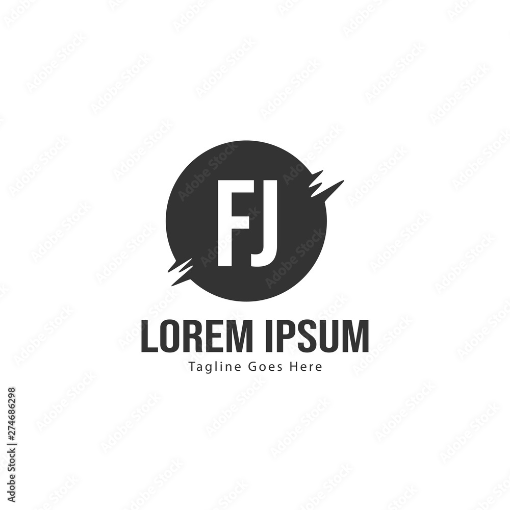 Initial FJ logo template with modern frame. Minimalist FJ letter logo vector illustration Initial FJ logo template with modern frame. Minimalist FJ letter logo vector illustration