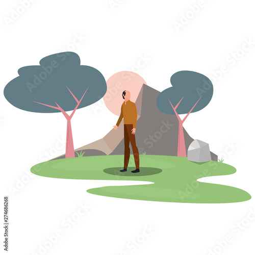 man character in the park outdoor
