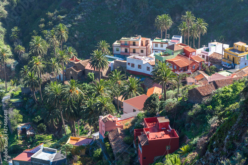 View above the village Macayo, located in the canyon of Vallehermoso what means the beautiful valley photo