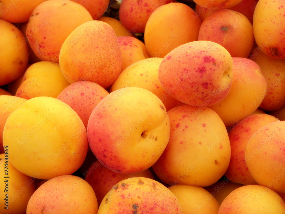 fresh apricots closeup