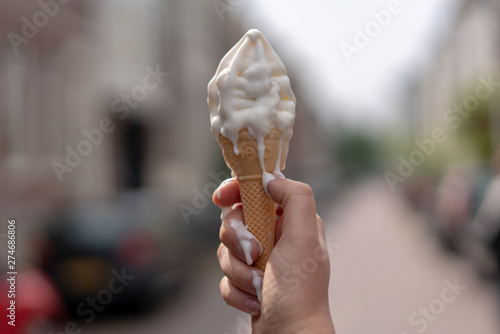    Melting soft serve ice cream