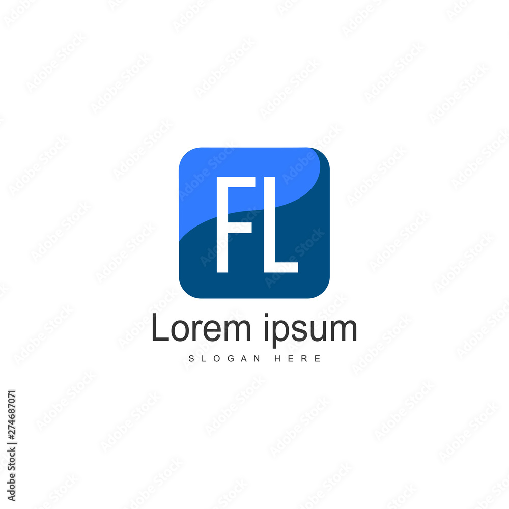 Initial FL logo template with modern frame. Minimalist FL letter logo vector illustration Initial FL logo template with modern frame. Minimalist FL letter logo vector illustration