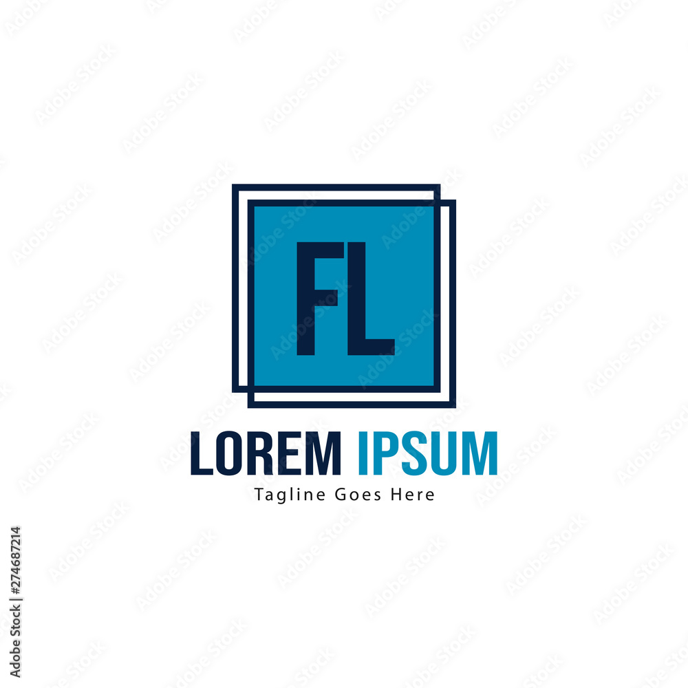 Initial FL logo template with modern frame. Minimalist FL letter logo vector illustration Initial FL logo template with modern frame. Minimalist FL letter logo vector illustration