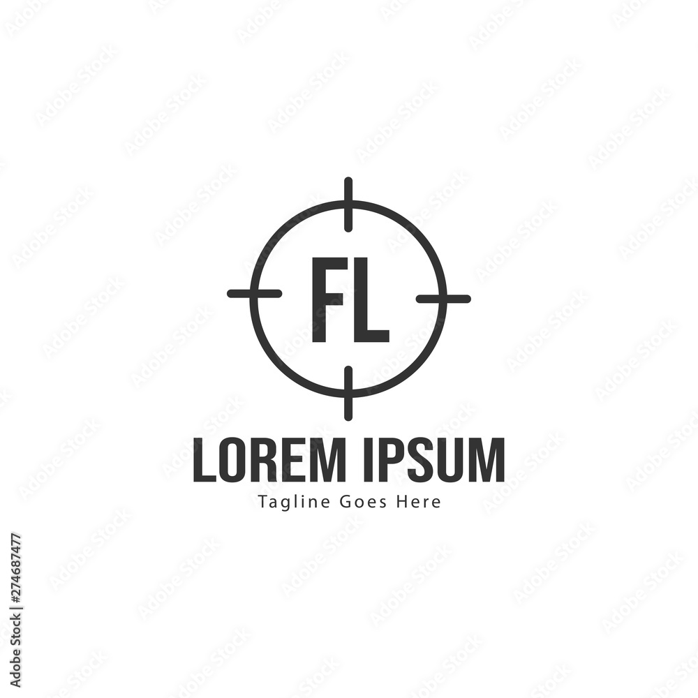 Initial FL logo template with modern frame. Minimalist FL letter logo vector illustration Initial FL logo template with modern frame. Minimalist FL letter logo vector illustration