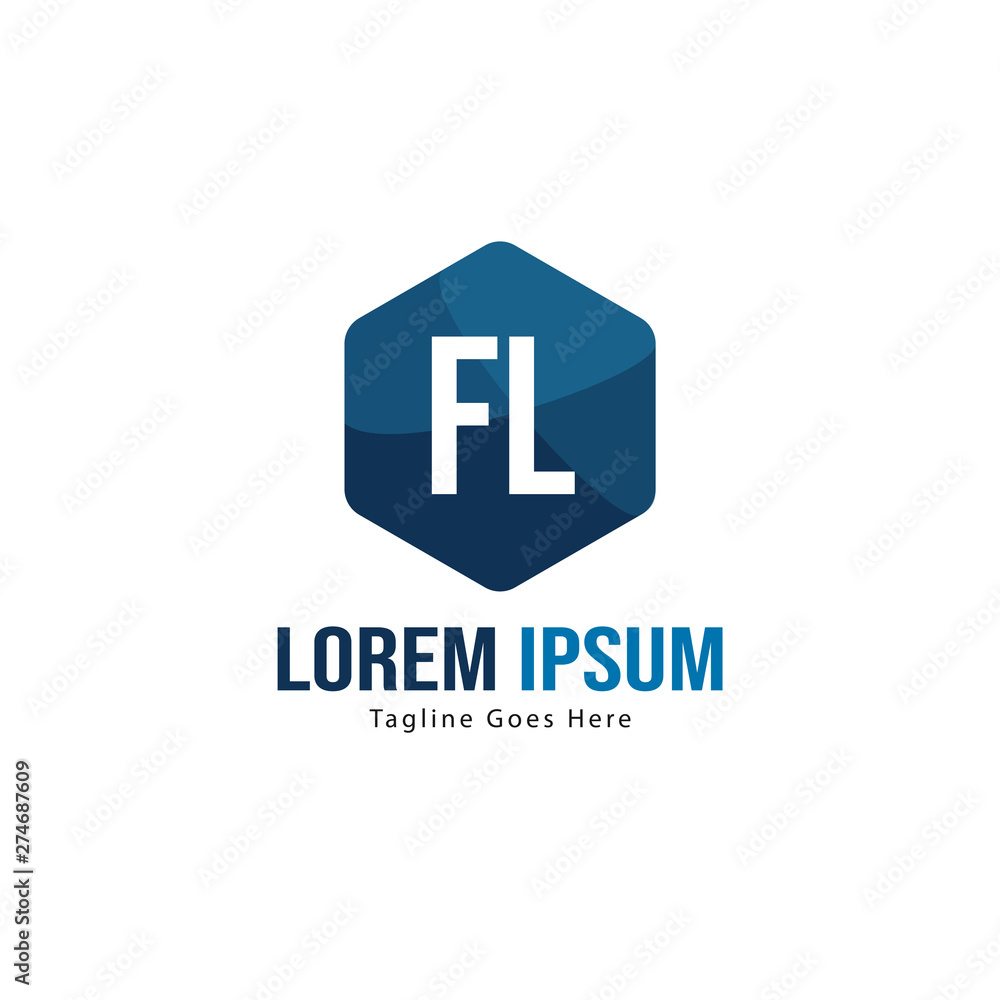 Initial FL logo template with modern frame. Minimalist FL letter logo vector illustration Initial FL logo template with modern frame. Minimalist FL letter logo vector illustration