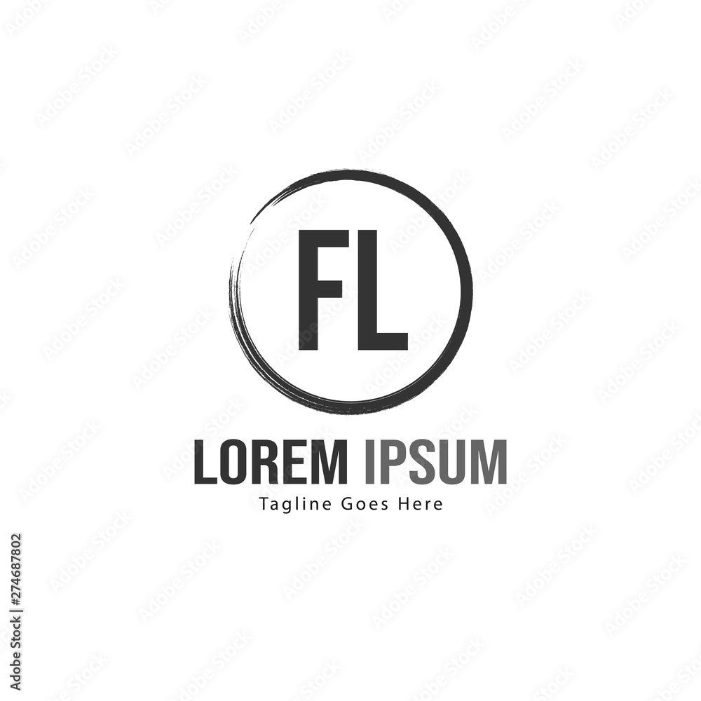 Initial FL logo template with modern frame. Minimalist FL letter logo vector illustration Initial FL logo template with modern frame. Minimalist FL letter logo vector illustration