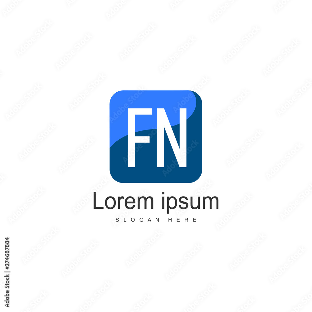 Initial FN logo template with modern frame. Minimalist FN letter logo vector illustration Initial FN logo template with modern frame. Minimalist FN letter logo vector illustration