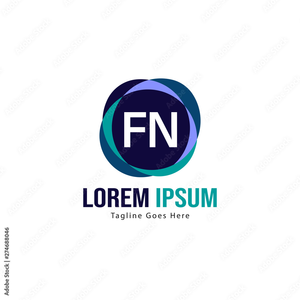Initial FN logo template with modern frame. Minimalist FN letter logo vector illustration Initial FN logo template with modern frame. Minimalist FN letter logo vector illustration