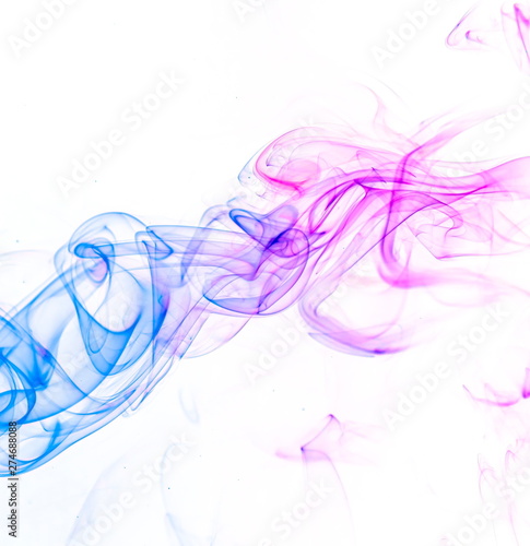 Colored smoke on white background © yauhenka