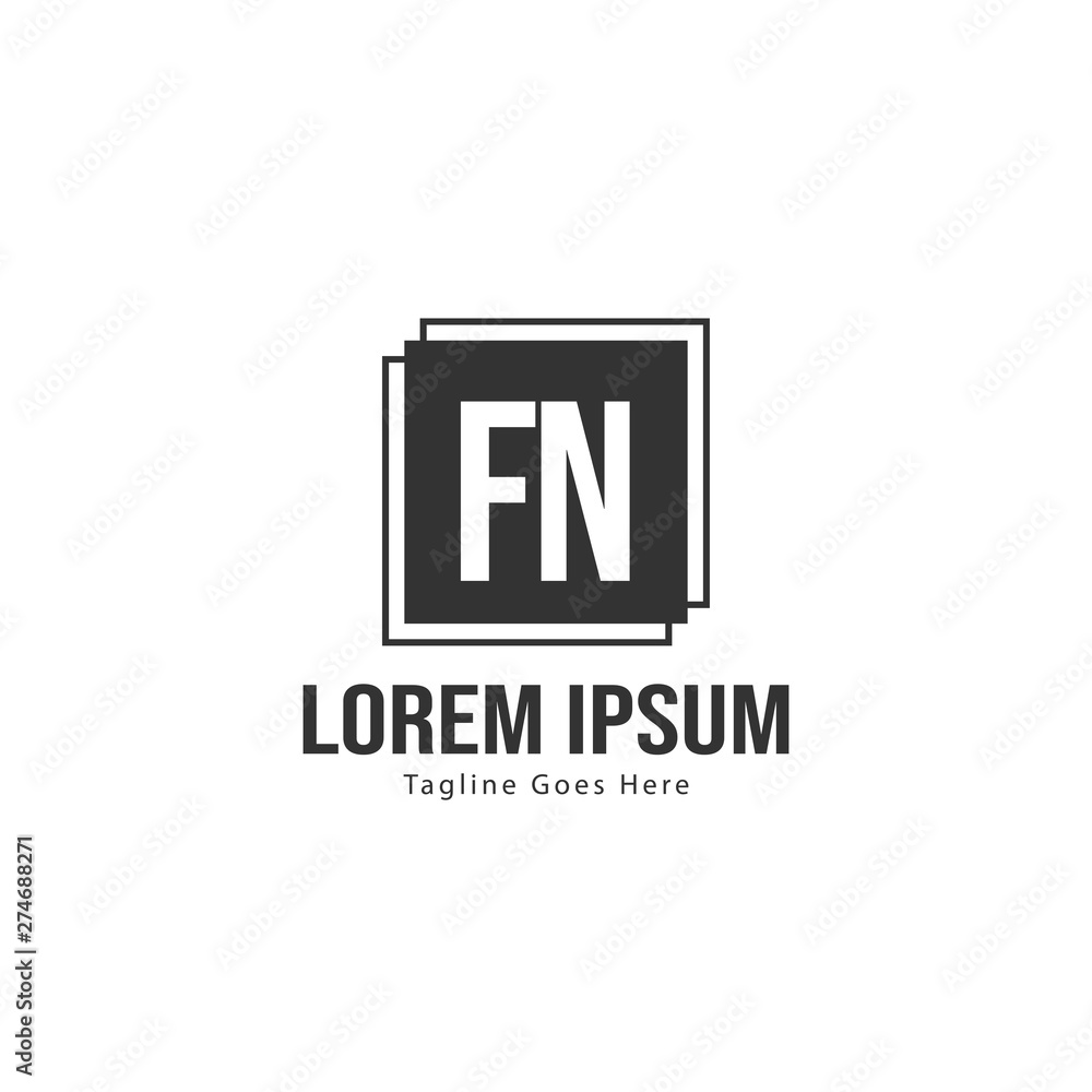 Initial FN logo template with modern frame. Minimalist FN letter logo vector illustration Initial FN logo template with modern frame. Minimalist FN letter logo vector illustration