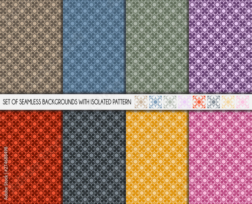 Fond avec motif répété type oriental ou vintage - Motif isolé pour utilisation aisée et personnalisable sous Illustrator