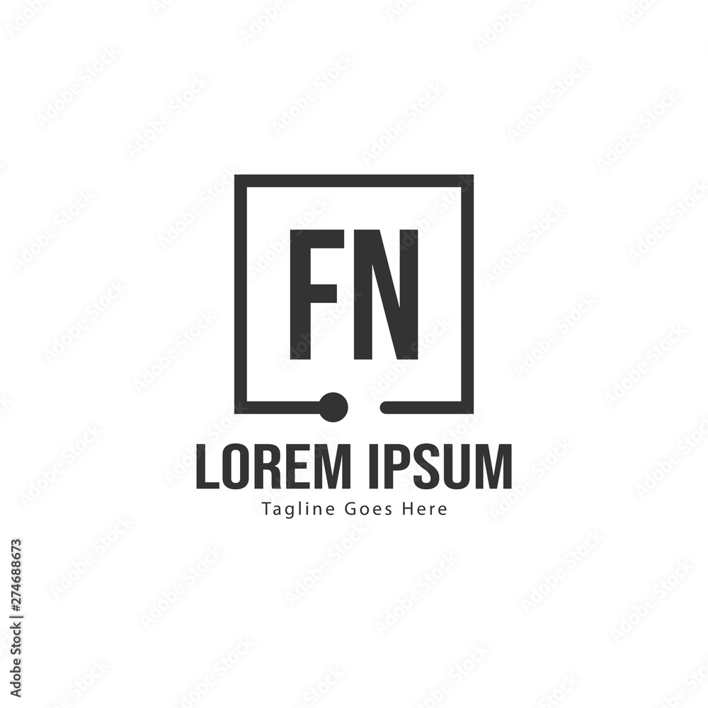 Initial FN logo template with modern frame. Minimalist FN letter logo vector illustration Initial FN logo template with modern frame. Minimalist FN letter logo vector illustration