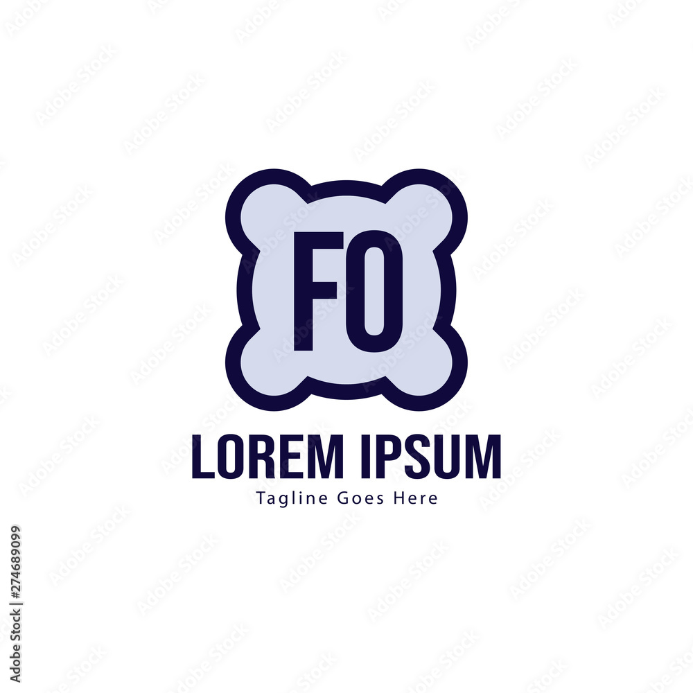 Initial FO logo template with modern frame. Minimalist FO letter logo vector illustration Initial FO logo template with modern frame. Minimalist FO letter logo vector illustration