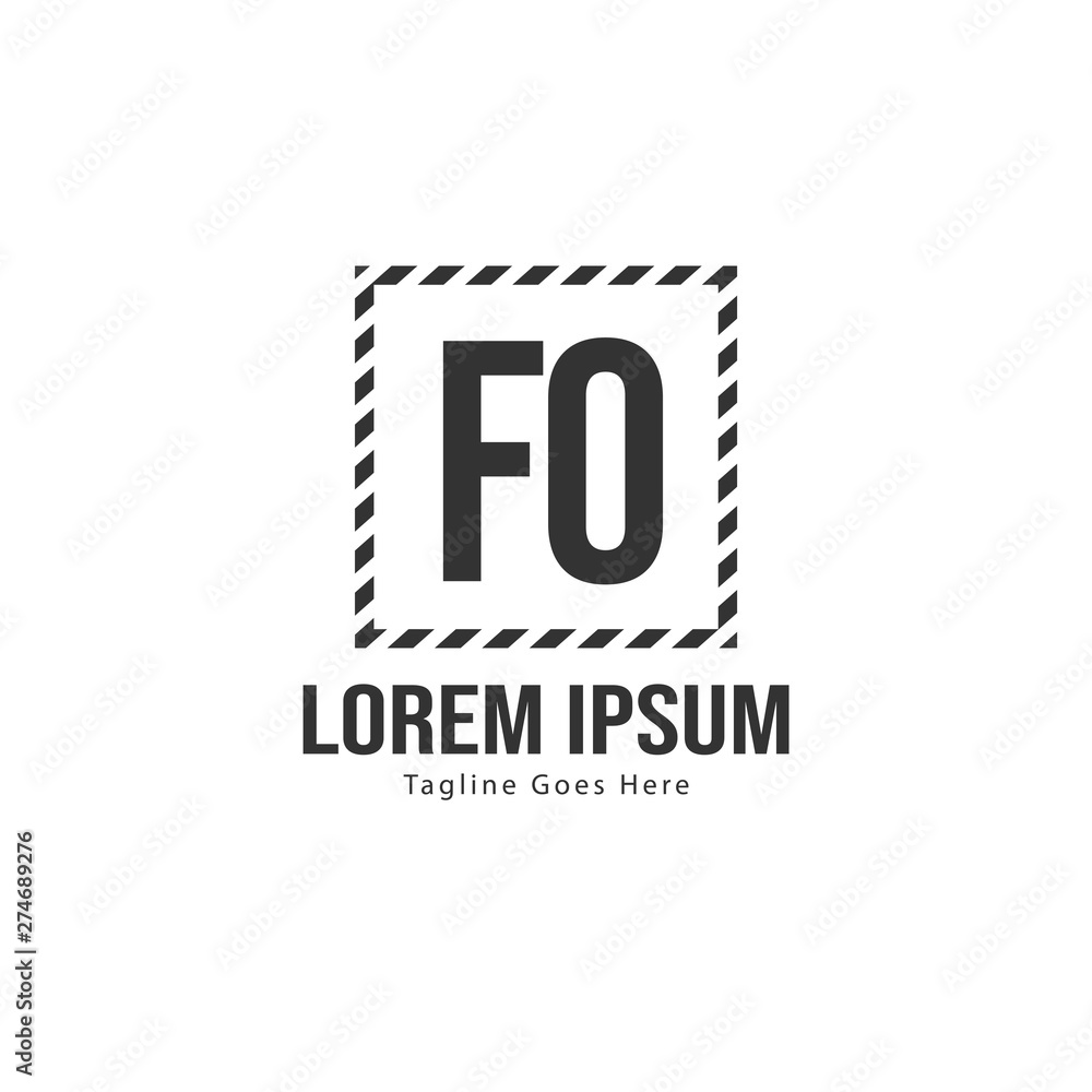 Initial FO logo template with modern frame. Minimalist FO letter logo vector illustration Initial FO logo template with modern frame. Minimalist FO letter logo vector illustration