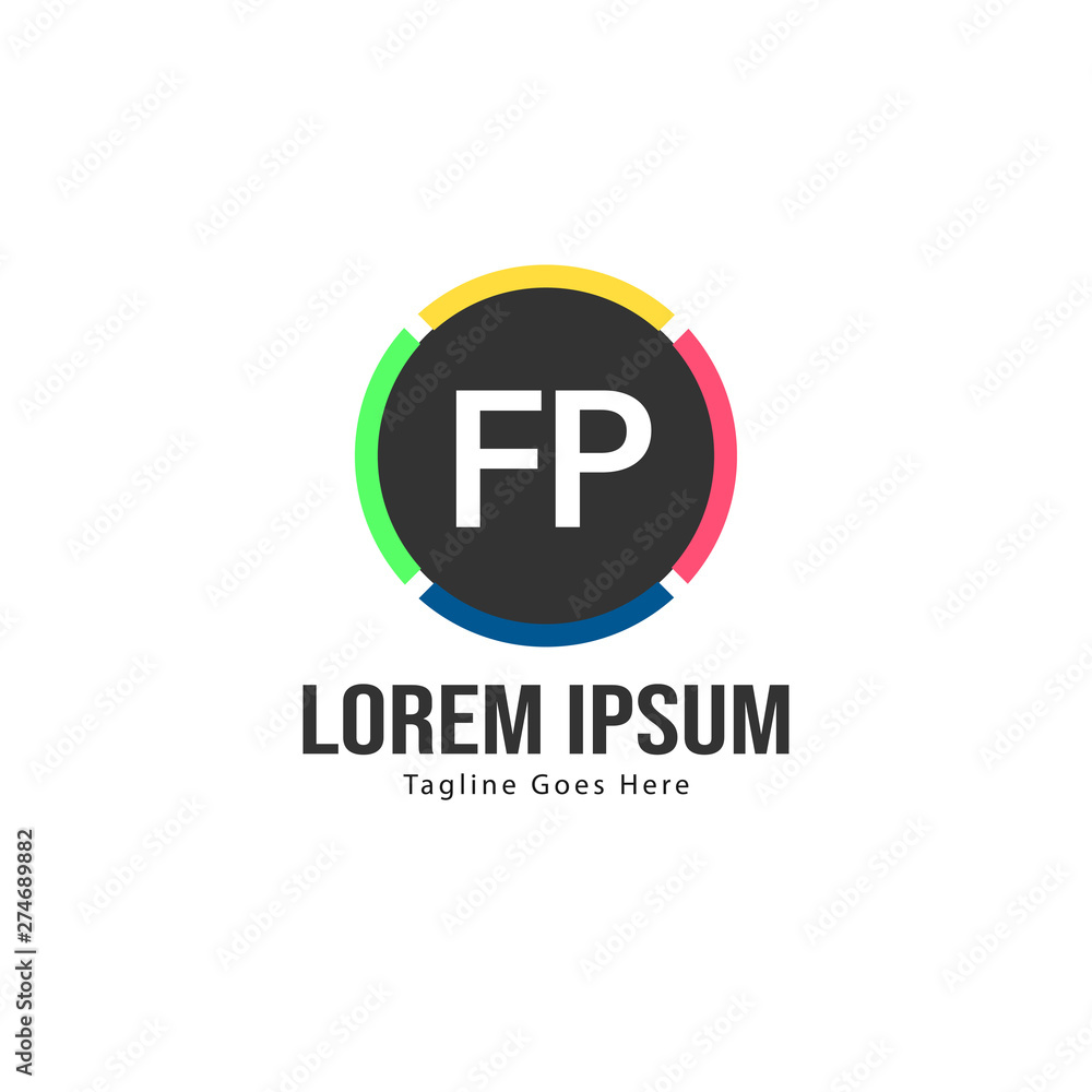 Initial FP logo template with modern frame. Minimalist FP letter logo vector illustration Initial FP logo template with modern frame. Minimalist FP letter logo vector illustration