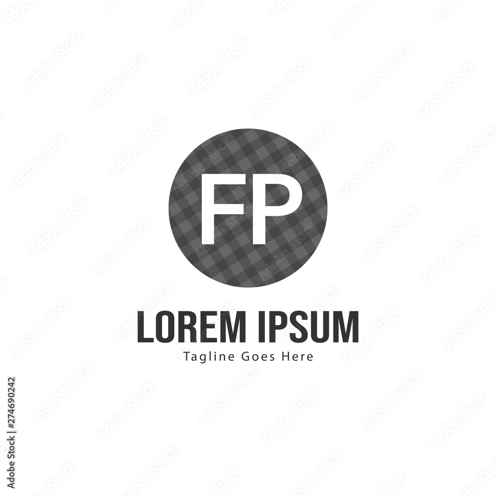 Initial FP logo template with modern frame. Minimalist FP letter logo vector illustration Initial FP logo template with modern frame. Minimalist FP letter logo vector illustration