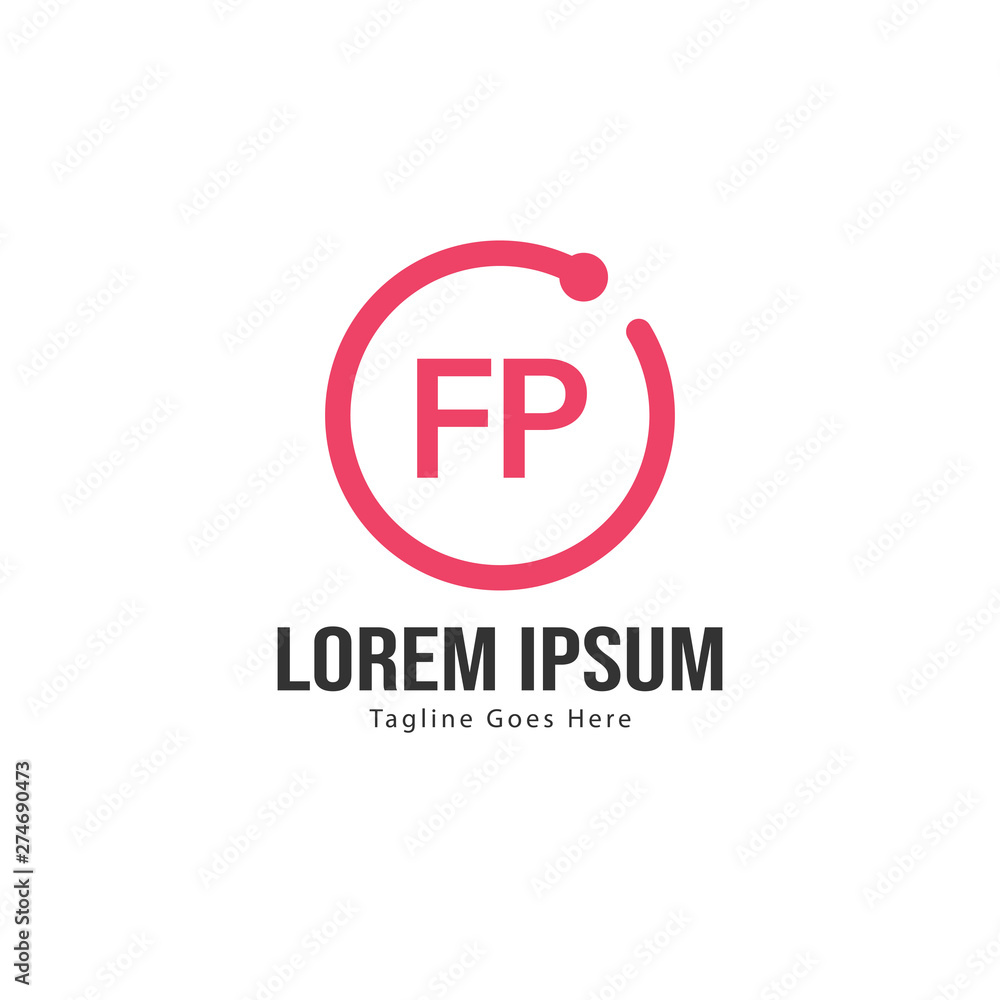 Initial FP logo template with modern frame. Minimalist FP letter logo vector illustration Initial FP logo template with modern frame. Minimalist FP letter logo vector illustration