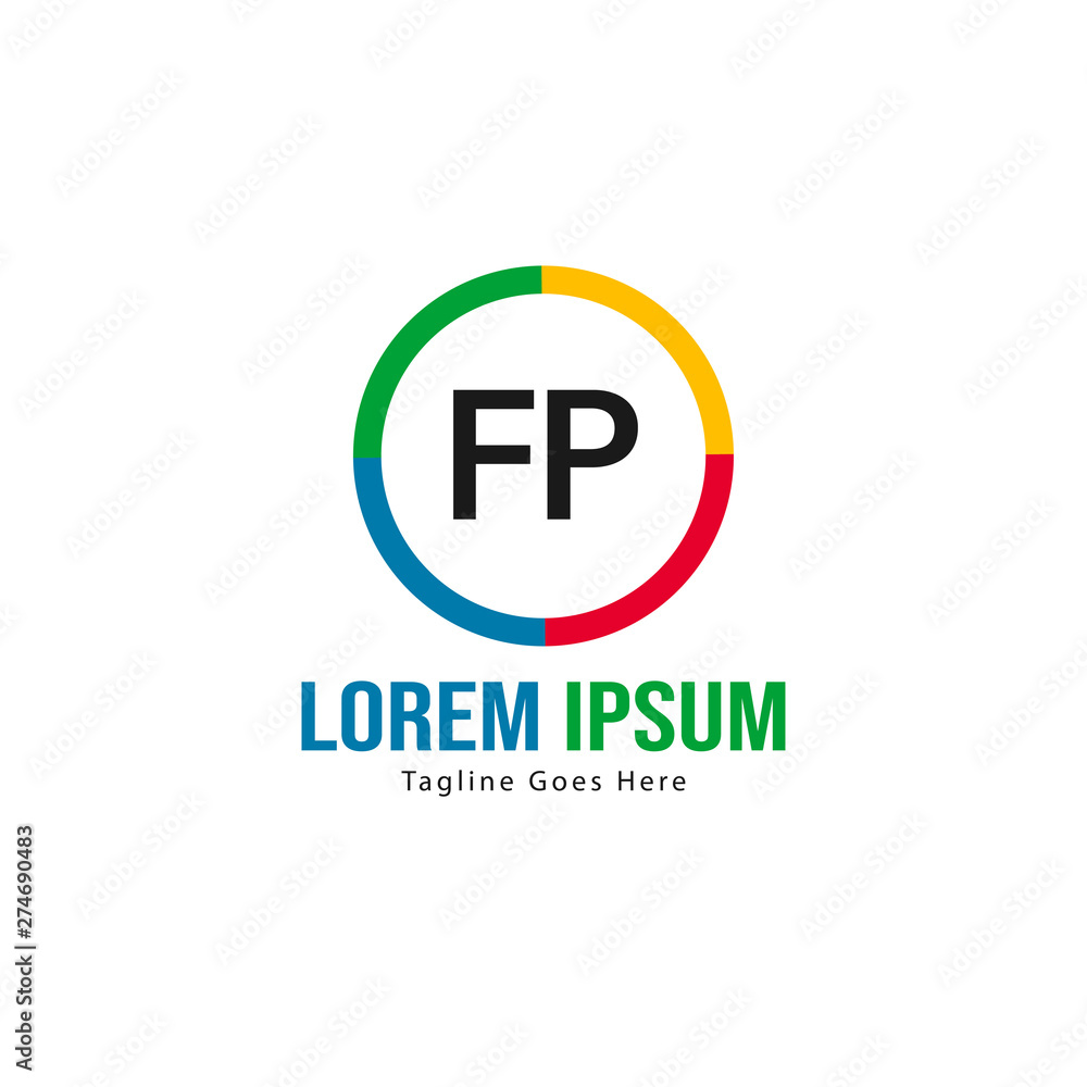 Initial FP logo template with modern frame. Minimalist FP letter logo vector illustration Initial FP logo template with modern frame. Minimalist FP letter logo vector illustration