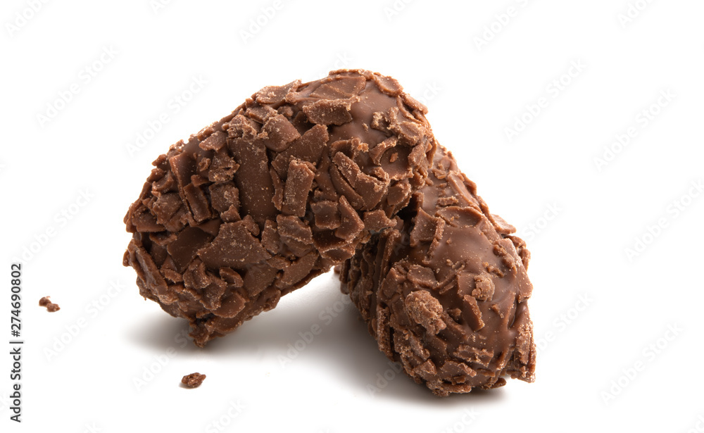 chocolate truffles isolated