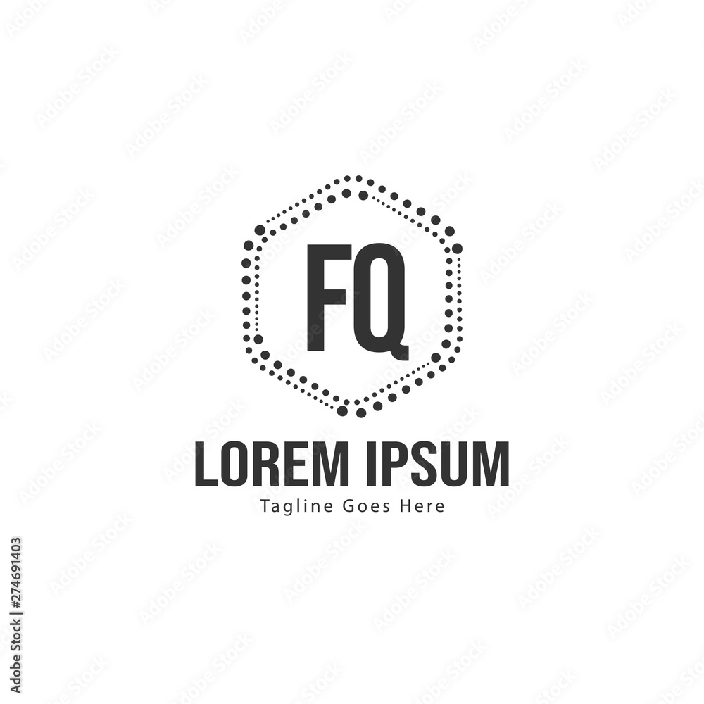 Initial FQ logo template with modern frame. Minimalist FQ letter logo vector illustration Initial FQ logo template with modern frame. Minimalist FQ letter logo vector illustration