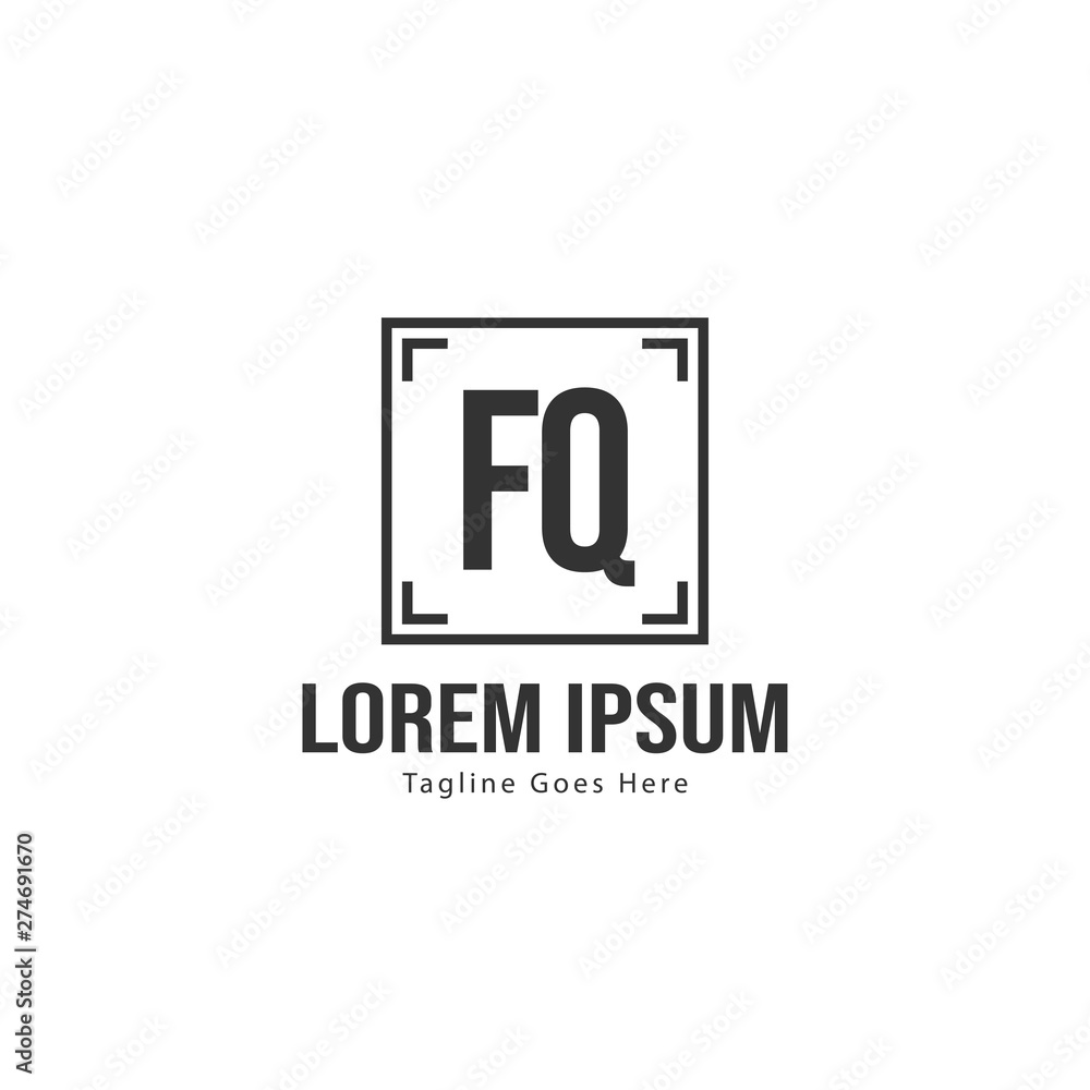 Initial FQ logo template with modern frame. Minimalist FQ letter logo vector illustration Initial FQ logo template with modern frame. Minimalist FQ letter logo vector illustration