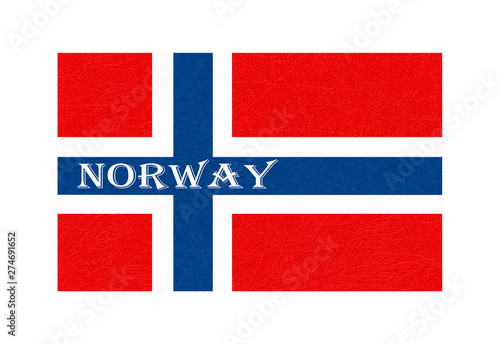 Norway flag, Scandinavian country, isolated Norwegian banner with scratched texture, grunge.
