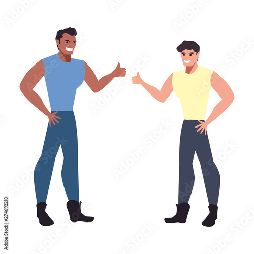 two men avatars on white background