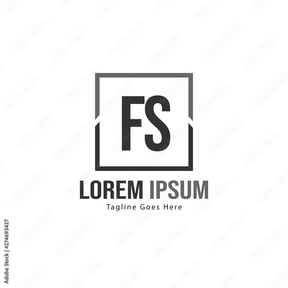 Initial FS logo template with modern frame. Minimalist FS letter logo vector illustration Initial FS logo template with modern frame. Minimalist FS letter logo vector illustration