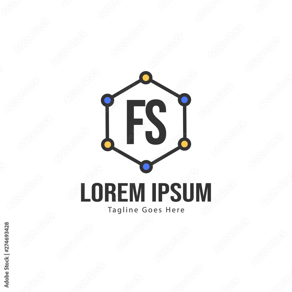 Initial FS logo template with modern frame. Minimalist FS letter logo vector illustration Initial FS logo template with modern frame. Minimalist FS letter logo vector illustration